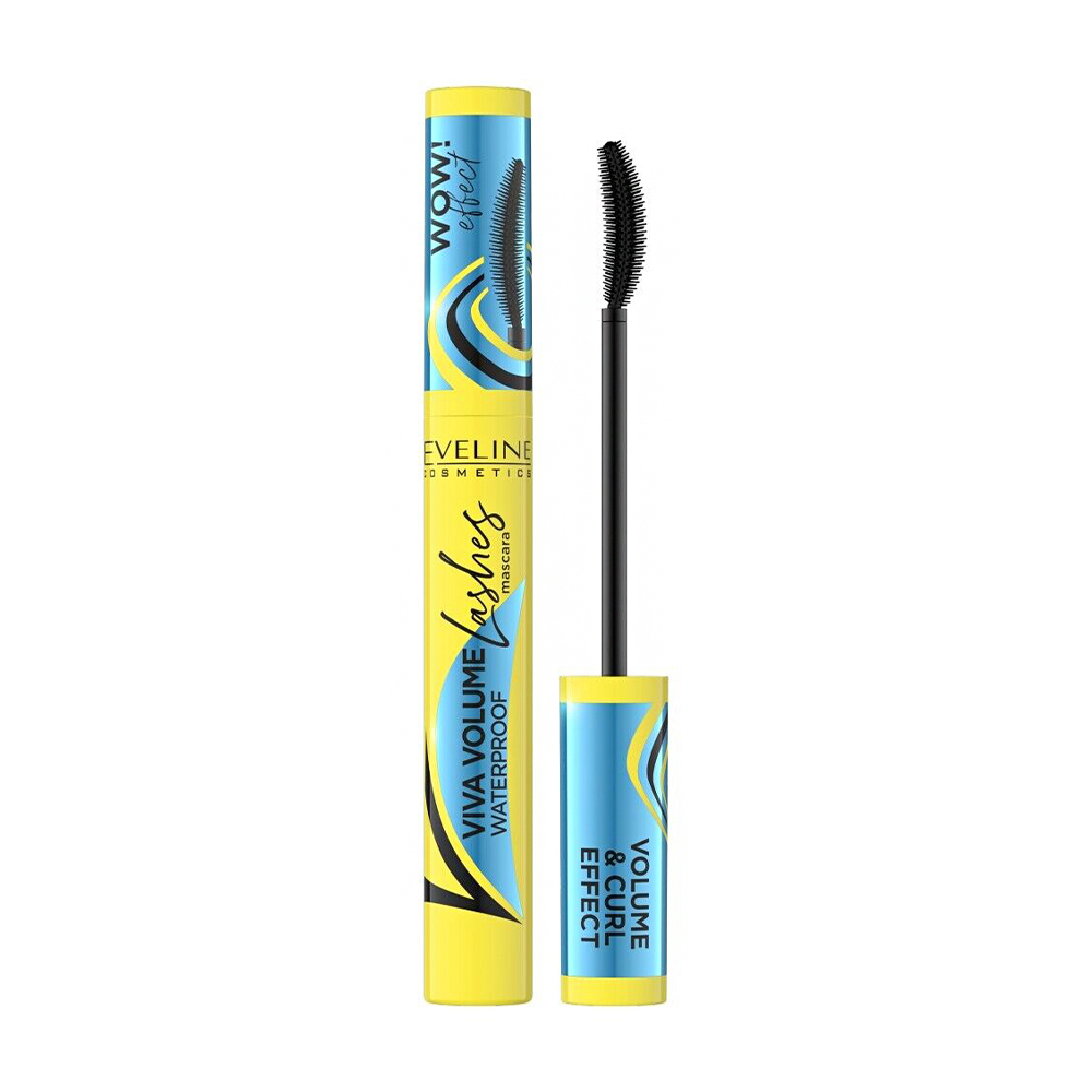 Водостійка туш для вій Eveline Cosmetics Viva Volume Lashes Waterproof Mascara Black, 10 мл